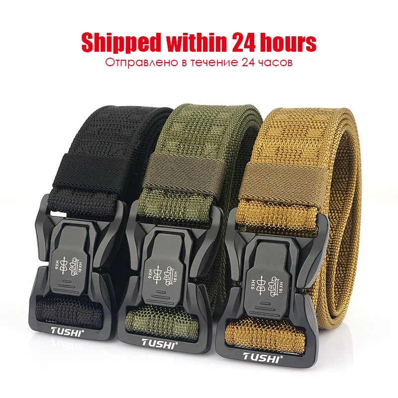 Unisex-Taktischer Gürtel aus Nylon mit Schnellverschluss und Breite 3,8 cm für Outdoor