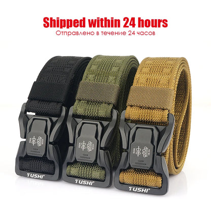 Unisex-Taktischer Gürtel aus Nylon mit Schnellverschluss und Breite 3,8 cm für Outdoor