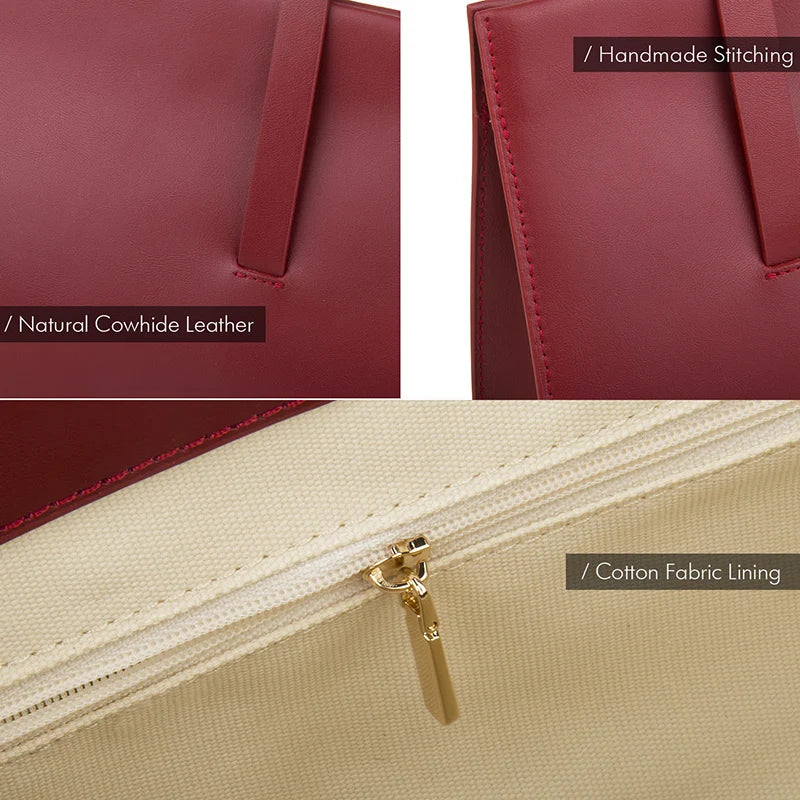 Rote Schultertasche Spaltleder In Baguette-Form | Donna-In