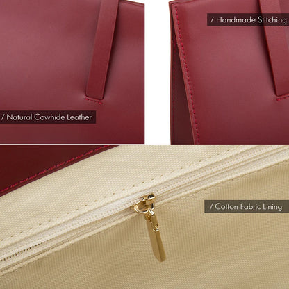 Rote Schultertasche Spaltleder In Baguette-Form | Donna-In