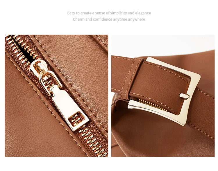 Damen Tote Tasche aus Split-Leder mit großem Fassungsvermögen Crossbody