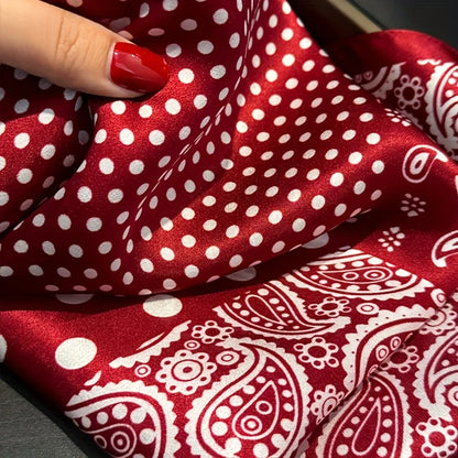 Damen Seidenschal gepunktet quadratisch Kopftuch Hijab Bandana Pashmina B