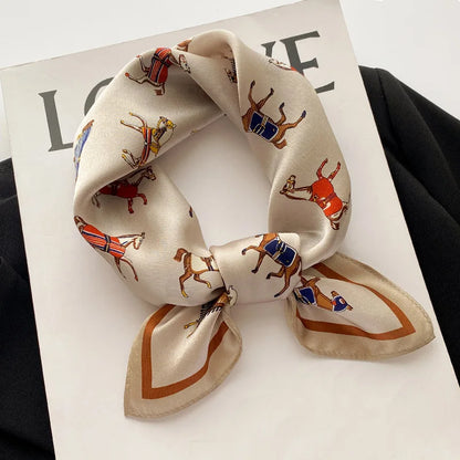 Damen Seidenschal bedruckt Frühling Halstuch Kopftuch Haarband Hijab Bandana