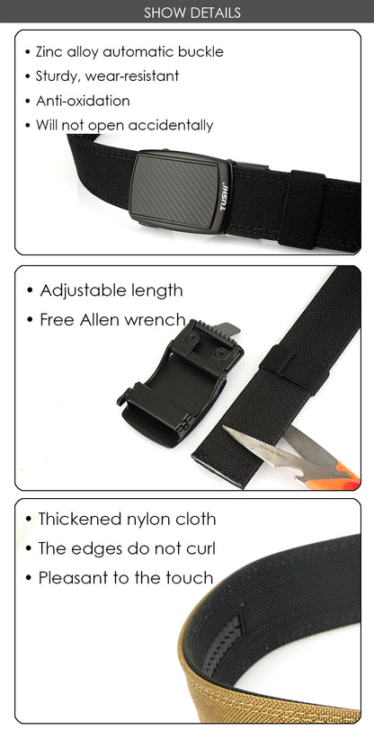 Herren-Gürtel mit Automatischer Metallschnalle aus Nylon Militärisch-Taktisch Robust