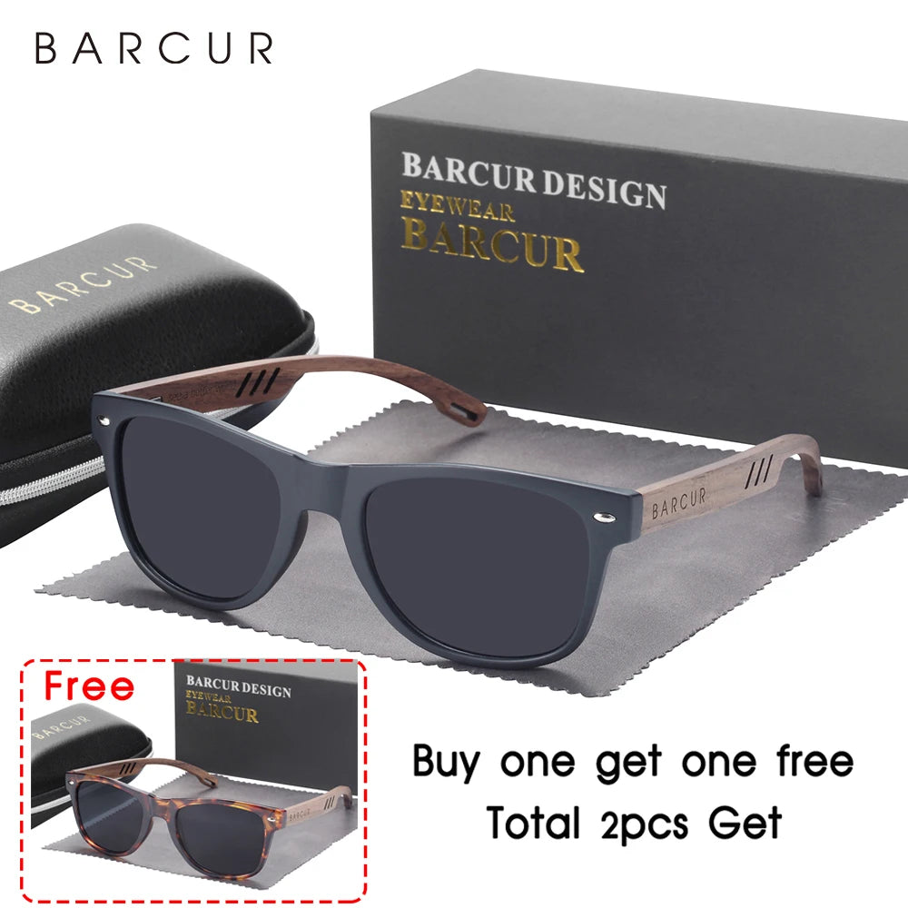 Sonnenbrille Holz Walnuss polarisiert UV-Schutz Design Herren Damen B