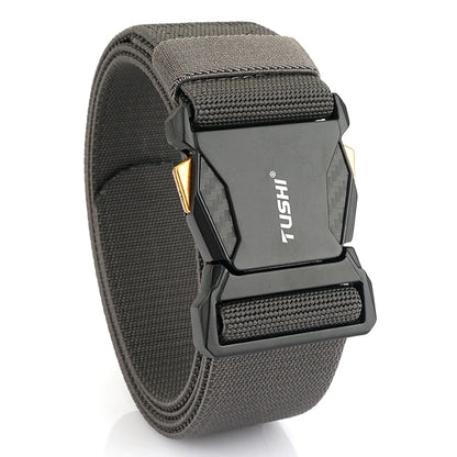 Herren-Taktischer Gürtel aus Nylon mit Elastikband für Outdoor Militärsport Schnellverschluss