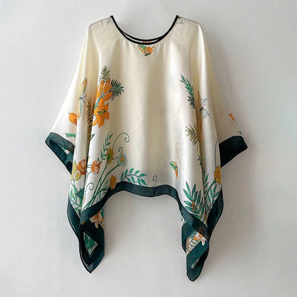 Damen Chiffon Schal Sommer Strand Bikini Sonnenschutz Poncho bedruckt sexy
