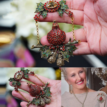 Brosche Kristall Strass Schwerindustrie Palast Klassisch Abzeichen Unisex
