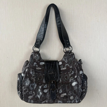 Damen-Schultertasche Mit Mehrfachen Fächern Aus PU Leder Im Vintage-Look Für Alltag