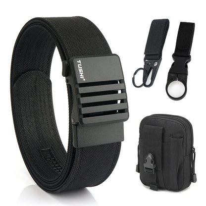 Herren-Taktischer Gürtel aus Nylon mit matte Metall-Schnalle und 43 mm Breite für Alltag und Freizeit