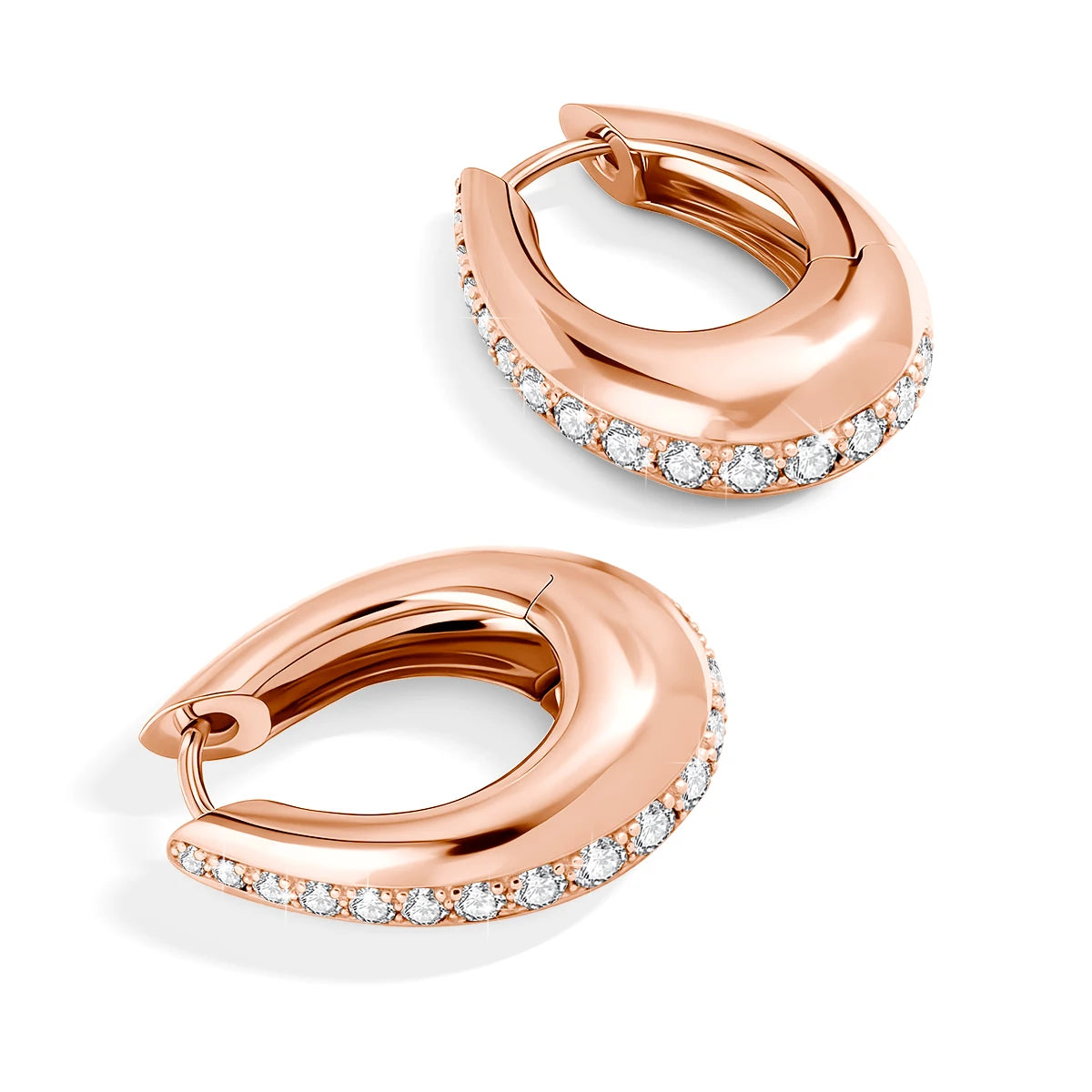 Damen-Hoop-Ohrringe Moissanit Tropfen Aus 925er Silber Antiallergisch Alltags-Schmuck