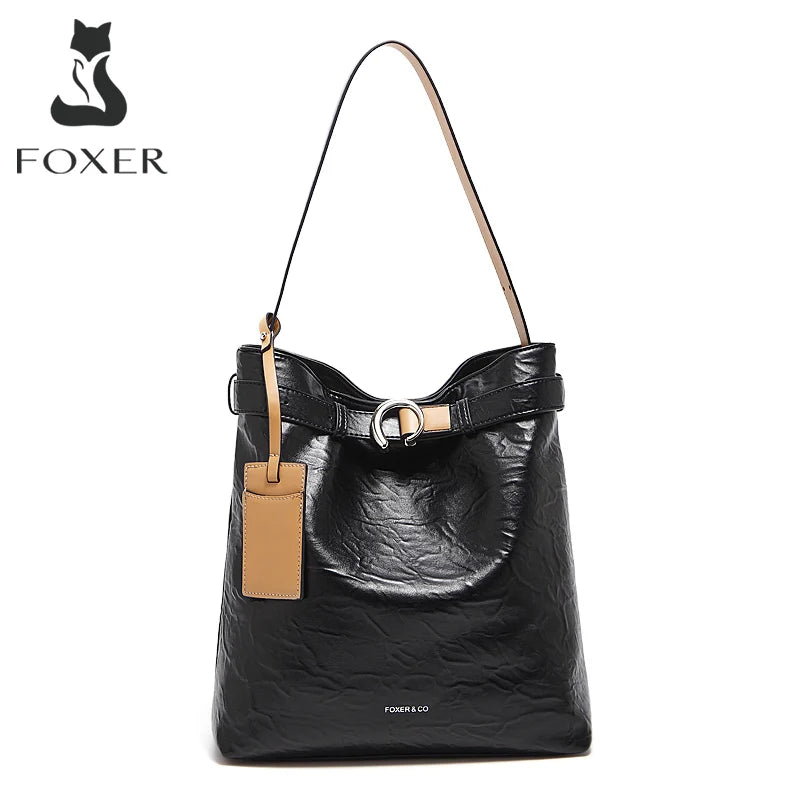 Damen Schultertasche Vintage Split-Leder mit großer Kapazität