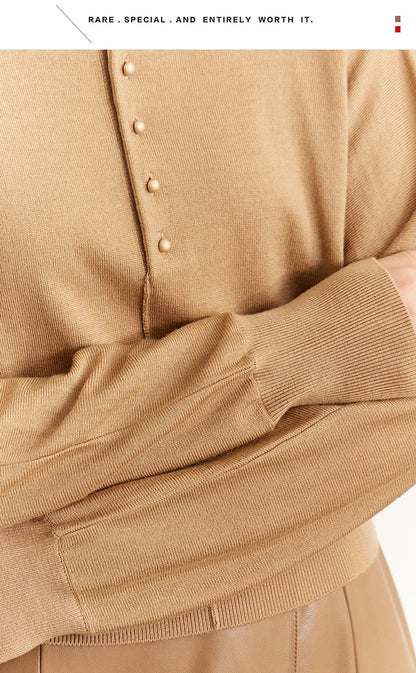 Damen-Rollkragenpullover 100 % Wolle locker Fledermausärmel Herbst