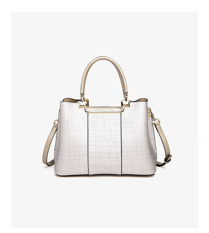 Damen Schultertasche aus Leder im Saffiano Luxusdesign Große Kapazität für Arbeit