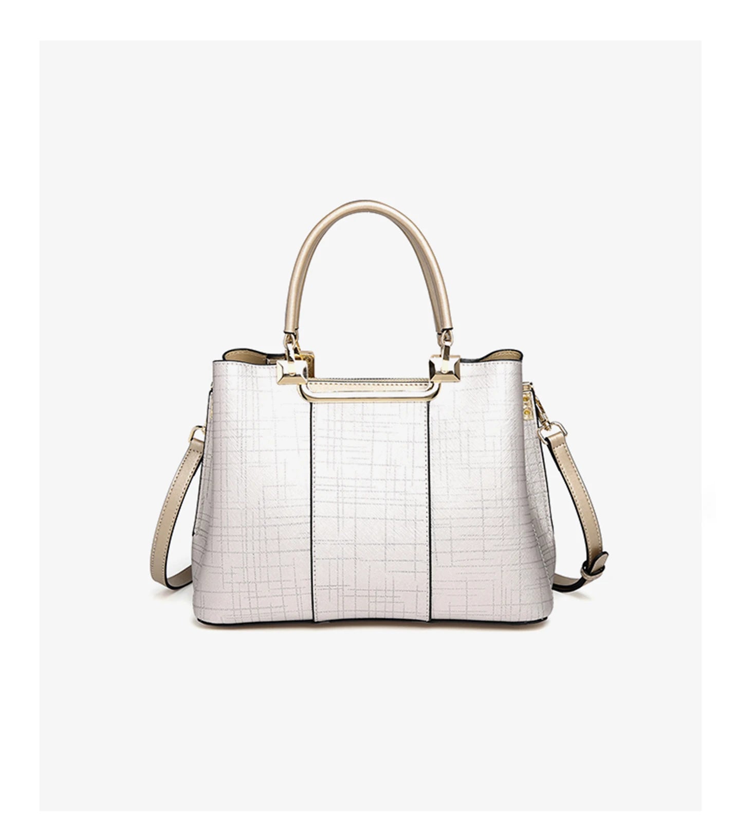 Damen Handtasche aus Split-Leder Schultertasche im Luxus Saffiano Design