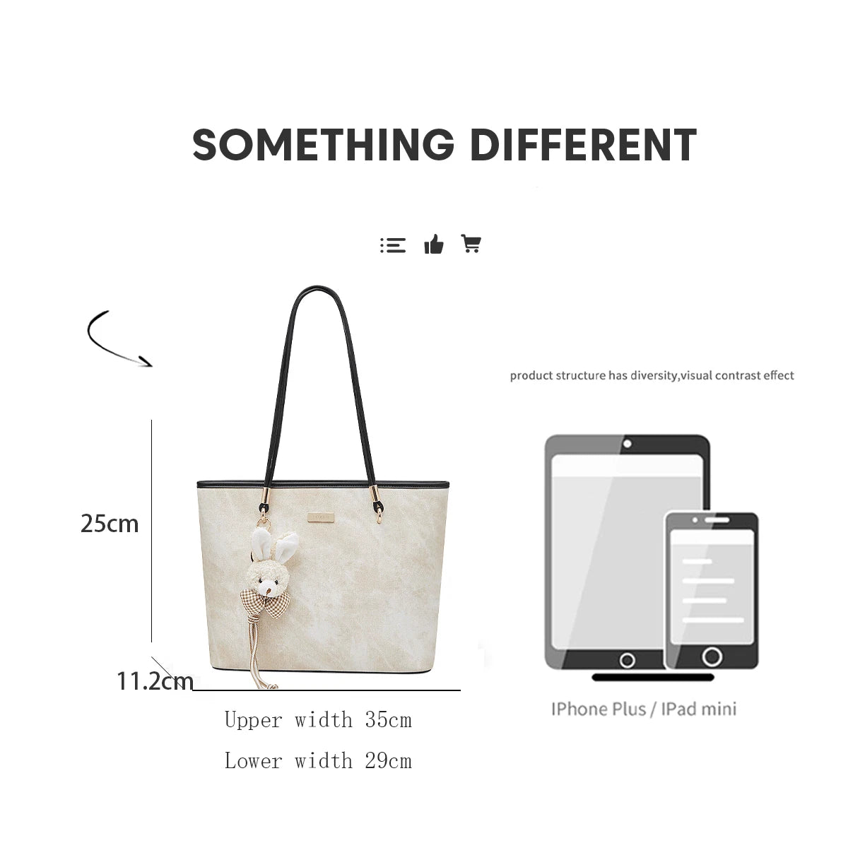 Damen Schultertasche Aus PVC-Leder Mit Reißverschluss Und Anhänger