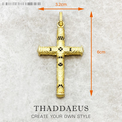 Damen-Charm-Anhänger Kreuz und Krone majestätisch II aus Sterlingsilber