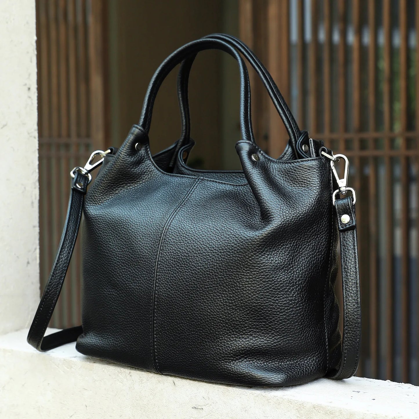 Damen-Leder-Handtasche Großes Fassungsvermögen mit Top-Griff und Vielseitig Einsetzbar