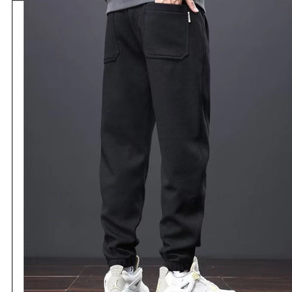 Herrenhosen Herbst und Winter Japanische Krawatten Lose Sport Kordelzug Warme Freizeithosen