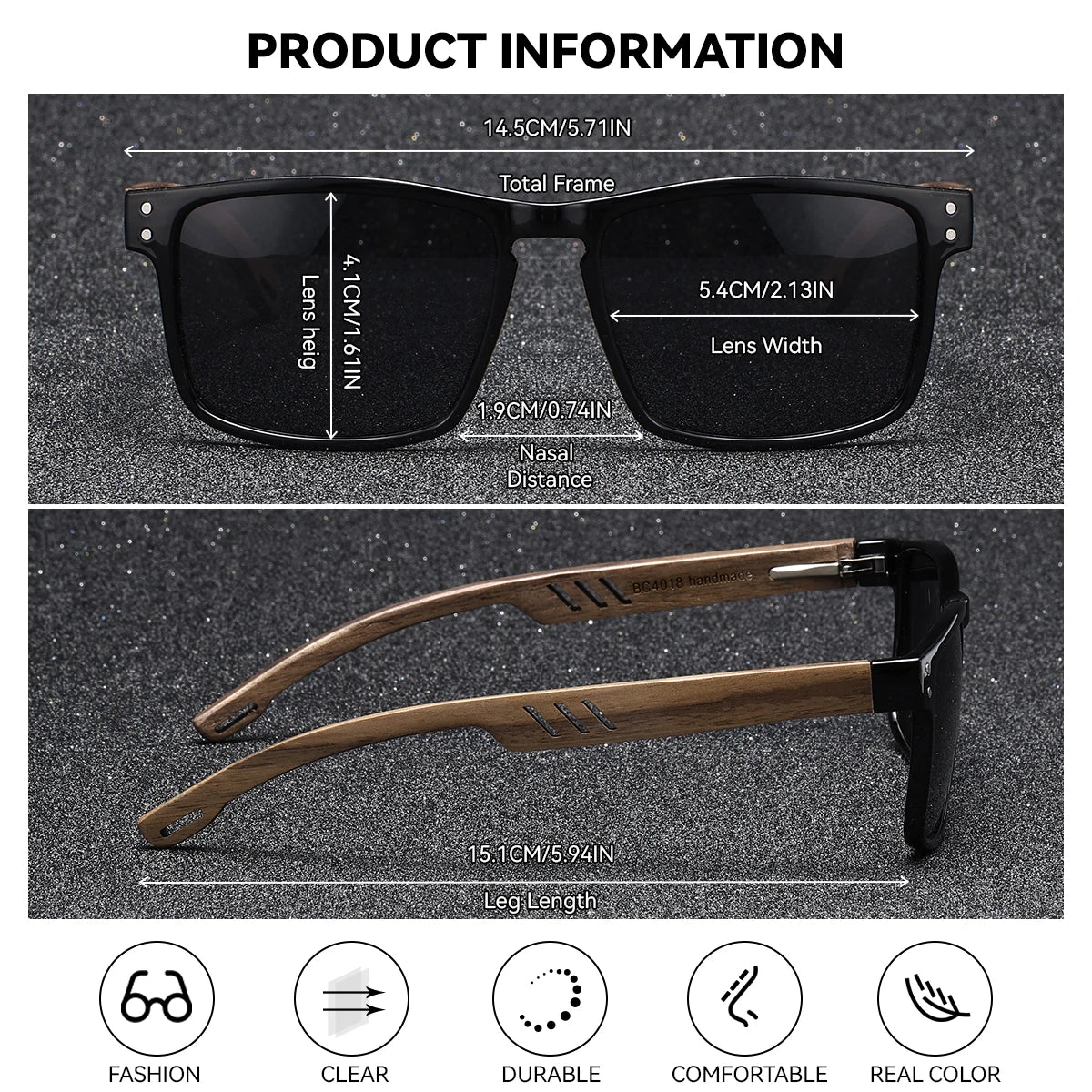 Sonnenbrille quadratisch Business UV400 polarisiert vielseitig Reise