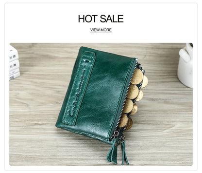 Damen Echtleder Geldbörse Bifold Vintage Portemonnaie Kartenhalter Münzbörse Geldclip
