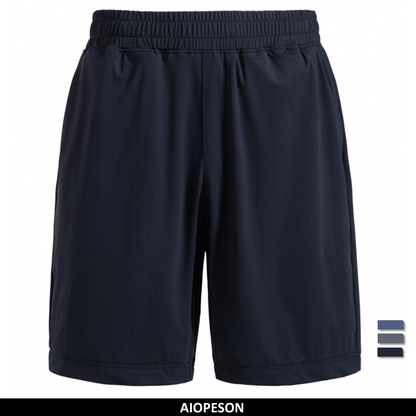 Herren-Urlaubsshorts in Dunkelblau mit elastischem Bund und Taschen