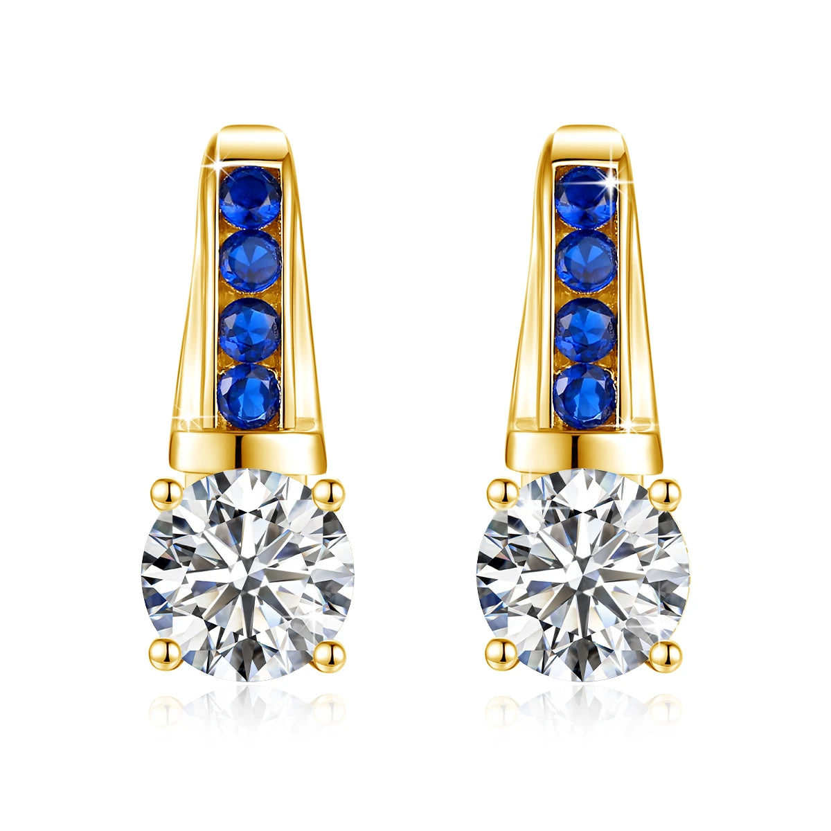 Damen-Ohrhänger Moissanit aus Sterlingsilber, D-Farbe VVS1, 2 Karat, 8 mm Schmuck für Hochzeit und Festlichkeiten