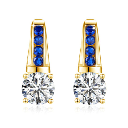 Damen-Ohrhänger Moissanit aus Sterlingsilber, D-Farbe VVS1, 2 Karat, 8 mm Schmuck für Hochzeit und Festlichkeiten