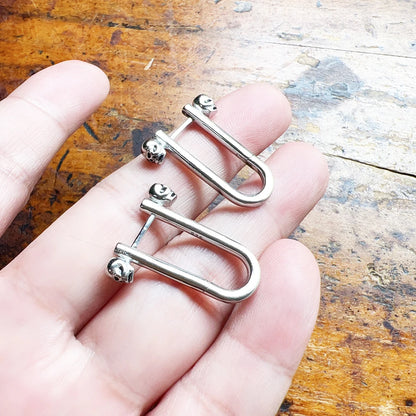 Damen-Creolen Totenkopf Punk aus Sterlingsilber