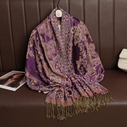 Damen Winterschal Kaschmir Pashmina Luxus Druck warm Stolen Foulard Baumwolle