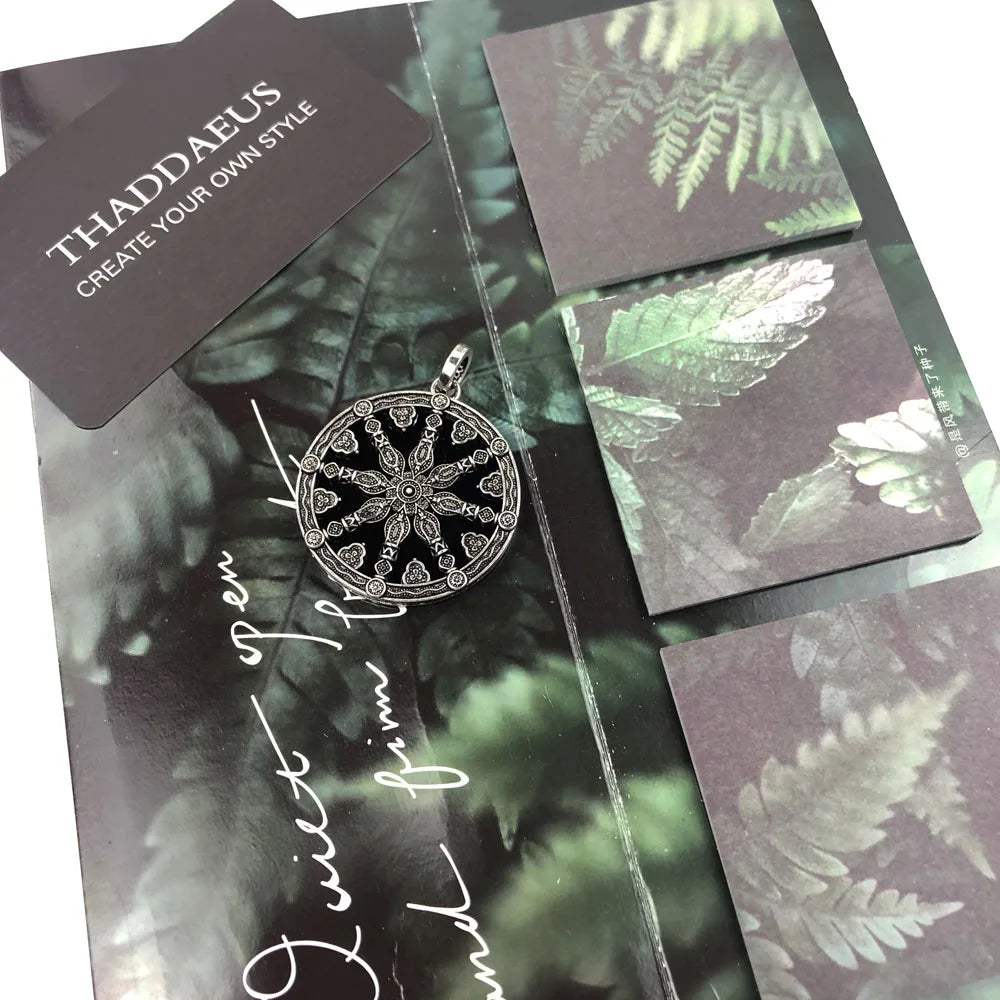 Damen-Charm-Anhänger Karma Wheel Vintage aus Sterlingsilber