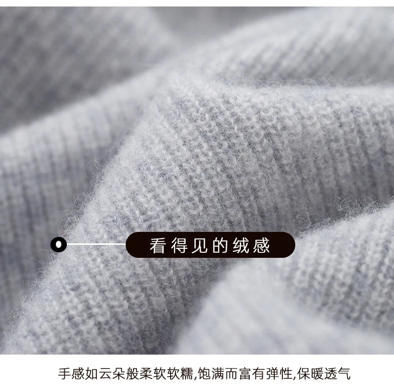 Herren Kapuze Strickjacke Woll jacke Herbst/Winter verdickt große 100% Merinowolle Pullover Reiß verschluss Casual Sportswear Mantel Tops