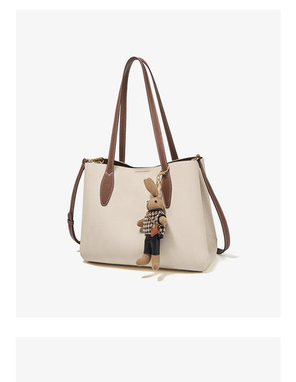 Damen Handtasche aus Split-Leder mit großer Kapazität
