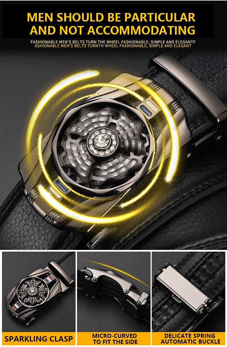 Herren Ledergürtel Business Casual 3,5 cm Automatik-Schnalle PU Geschenk