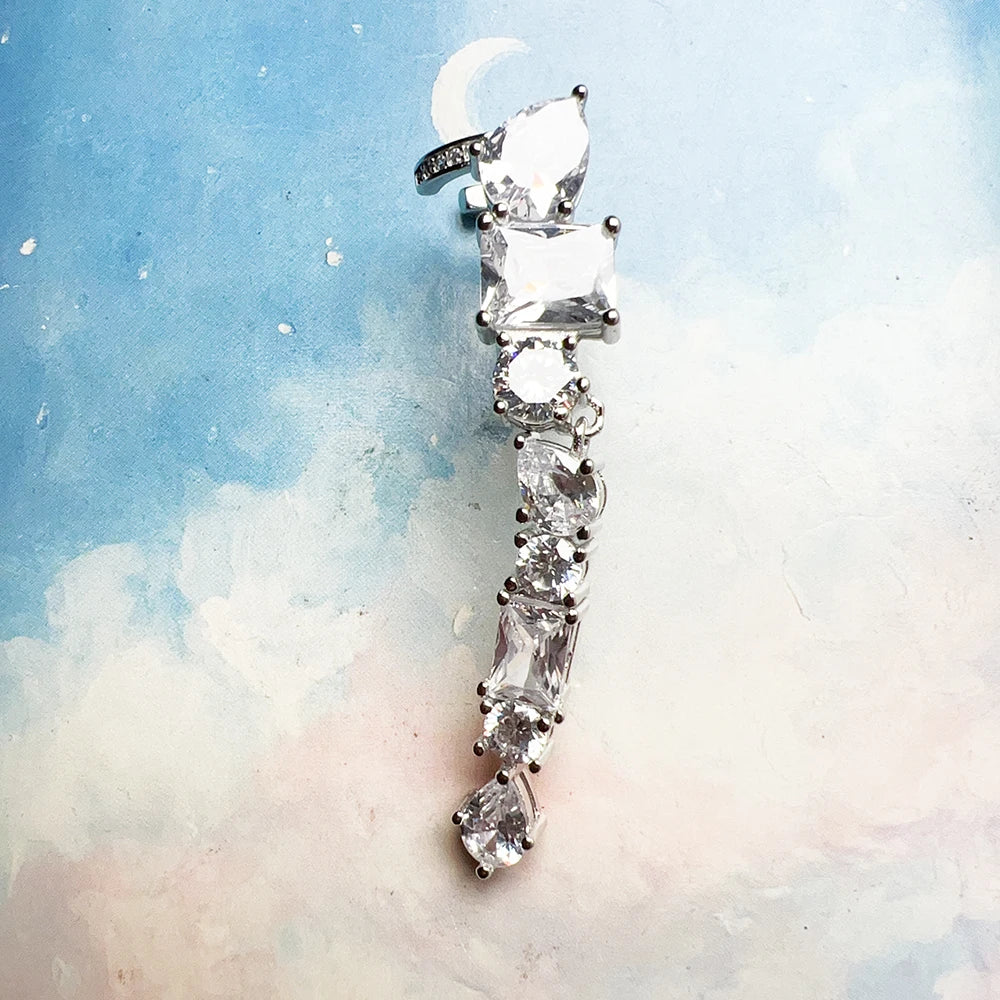Damen-Einzelohrstecker Climber Wassertropfen romantisch aus Sterlingsilber