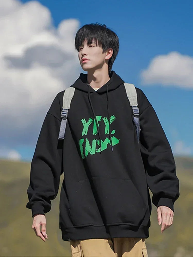 Herren Hoodie im Y2K-Style mit übergroßer Passform und Kapuze