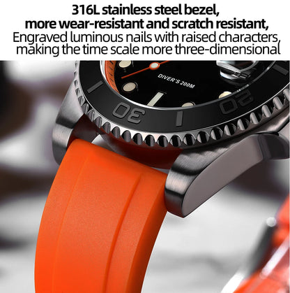 ADDIESDIVE 41mm AD2040 Sports Diver Watch TPU rubber belt Blue Luminous Reloj Hombre 200m Waterproof Quartz Watches