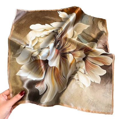 Damen Seidenschal 53cm quadratisch bedruckt Halsdekor Bandana Foulard