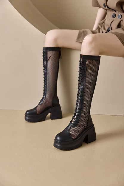 Damen Hochhackige Plattform Stiefel im Sommer im Römischen Stil