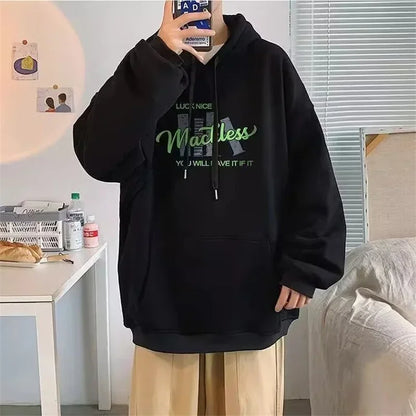 Herbst Brief Gedruckt Pullover Hoodies Männer der 2025, Neue Langarm Mit Kapuze Sweatshirt Casual Baumwolle Fleece Y2K Streetwear Hoody