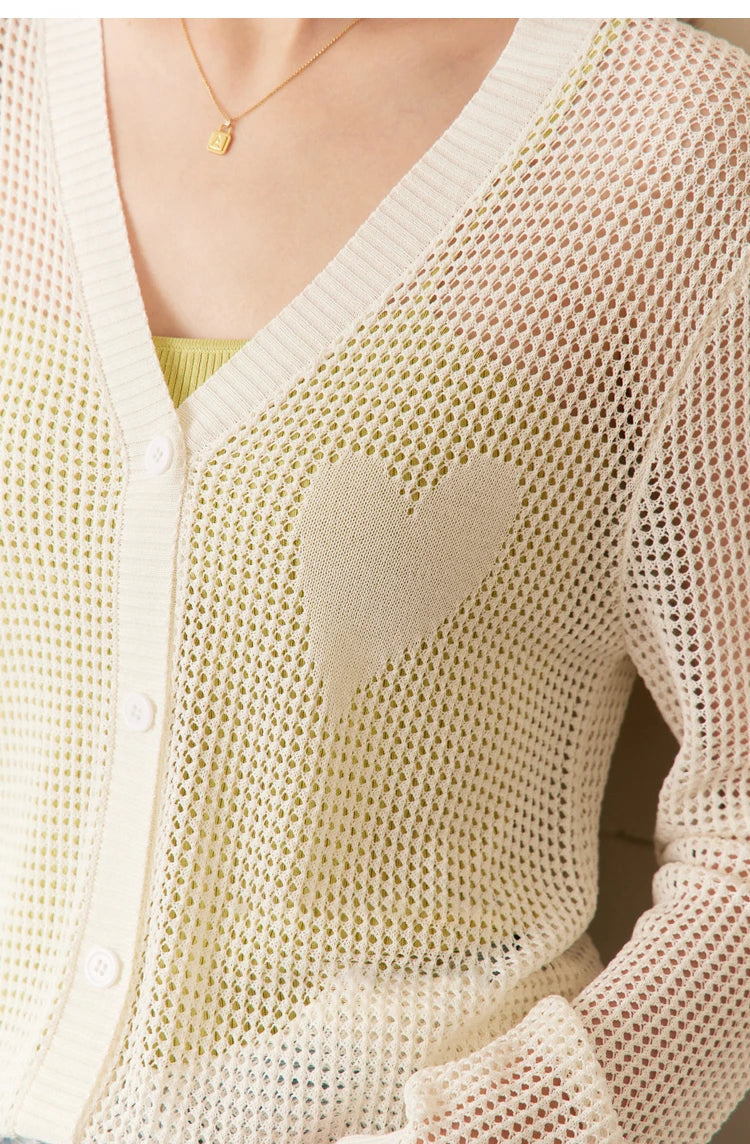 Damen-Strickjacke V-Ausschnitt Viskose locker elegant Frühling
