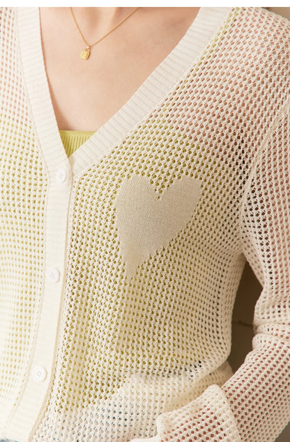 Damen-Strickjacke V-Ausschnitt Viskose locker elegant Frühling