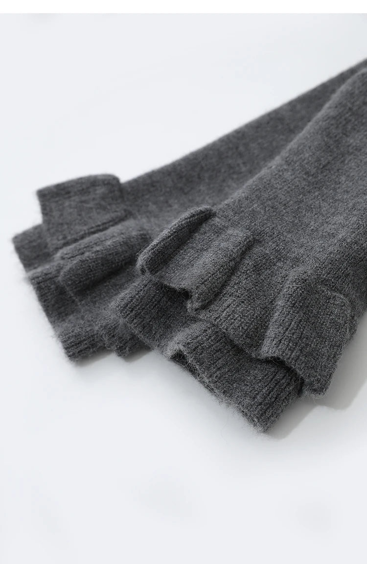 Damen-Strickjacke Wolle V-Ausschnitt Pendler einreihig locker Winter