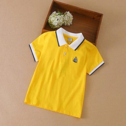 Jungen hemden Kurzarm neues Sommer Top Polos hirt Kinder kleidung Kinder Sport Baumwolle T-Shirts