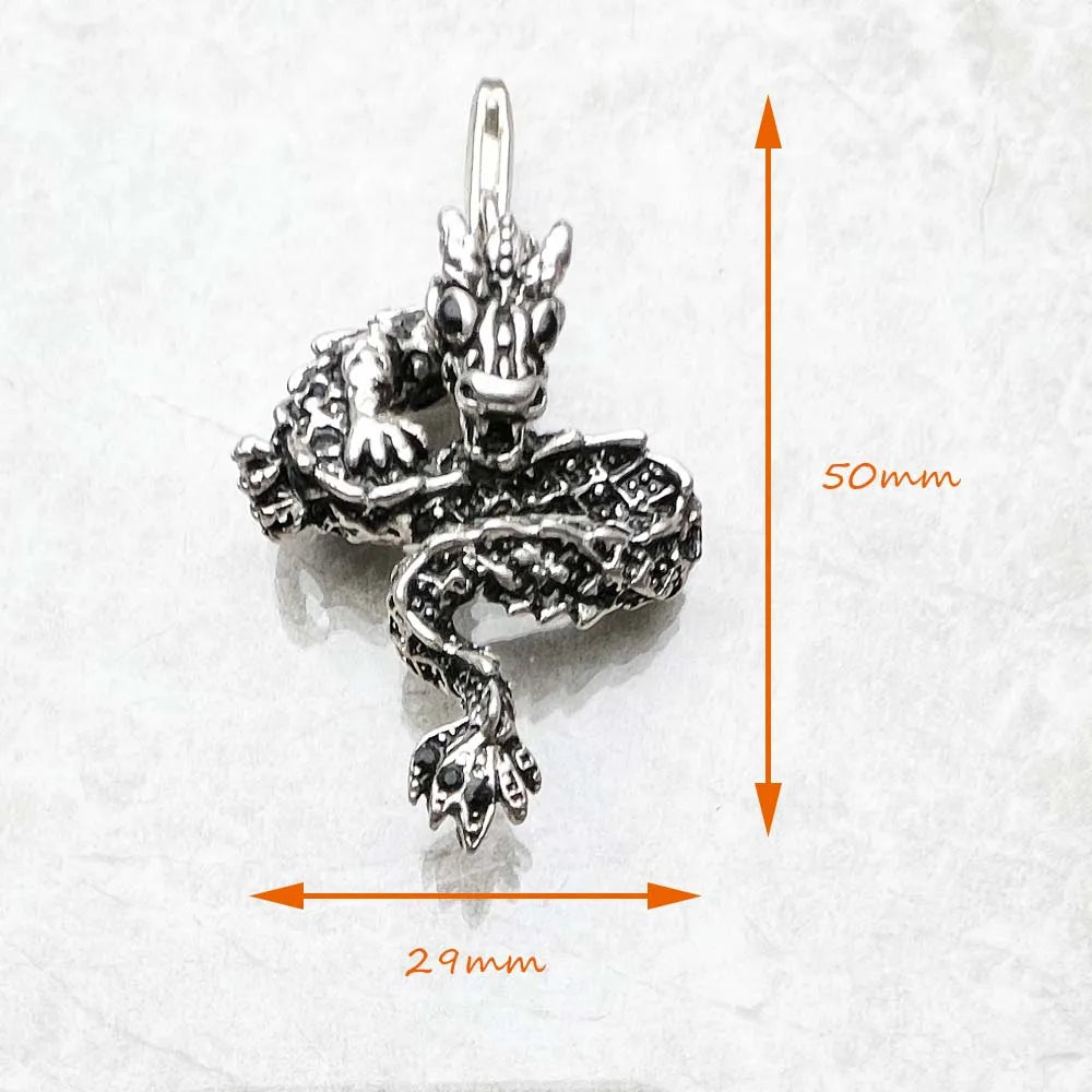 Damen-Charm-Anhänger mythischer Drache Punk aus Sterlingsilber