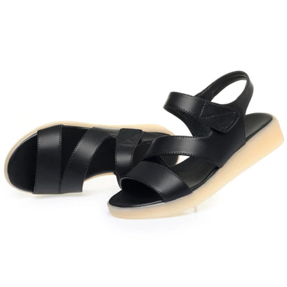 Damen Sandalen Flach Rutschfest Römisch