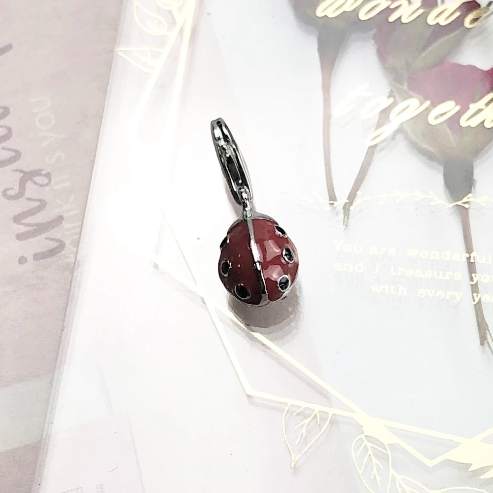 Damen-Charm-Anhänger Marienkäfer rot süß Glück aus Sterlingsilber