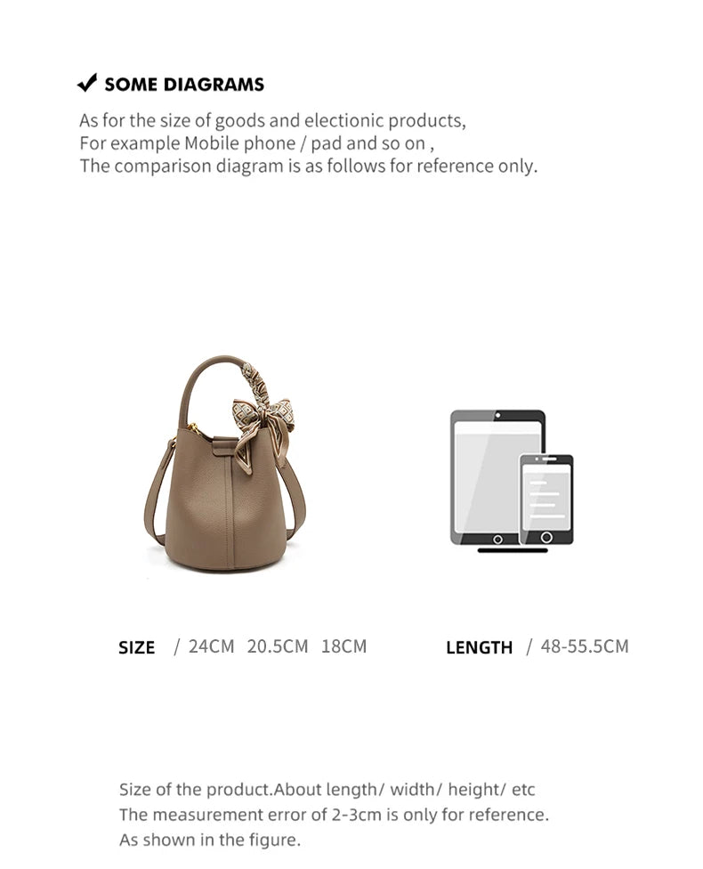 Damen Schultertasche Crossbody aus echtem Leder und Mikrofaser