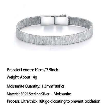 Damen-Tennisarmband Flachdraht mit Moissanit