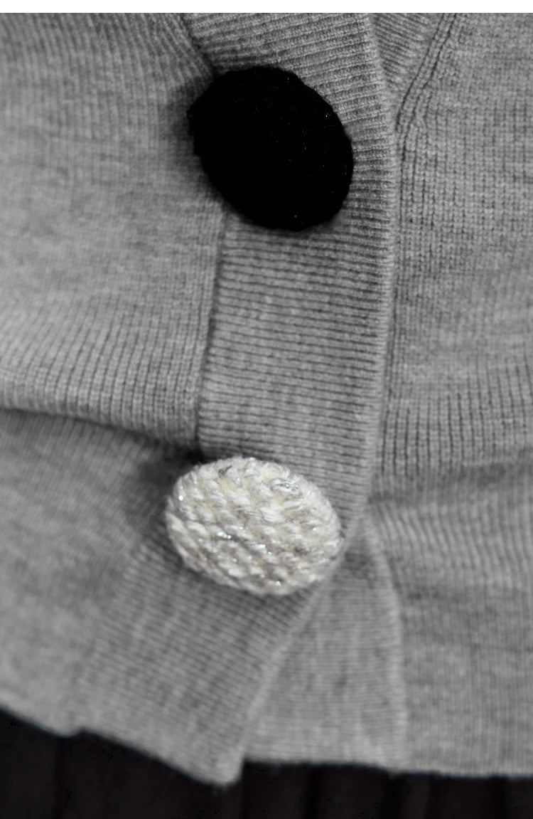 Damen-Strickjacke V-Ausschnitt Stickerei locker Langarm Herbst